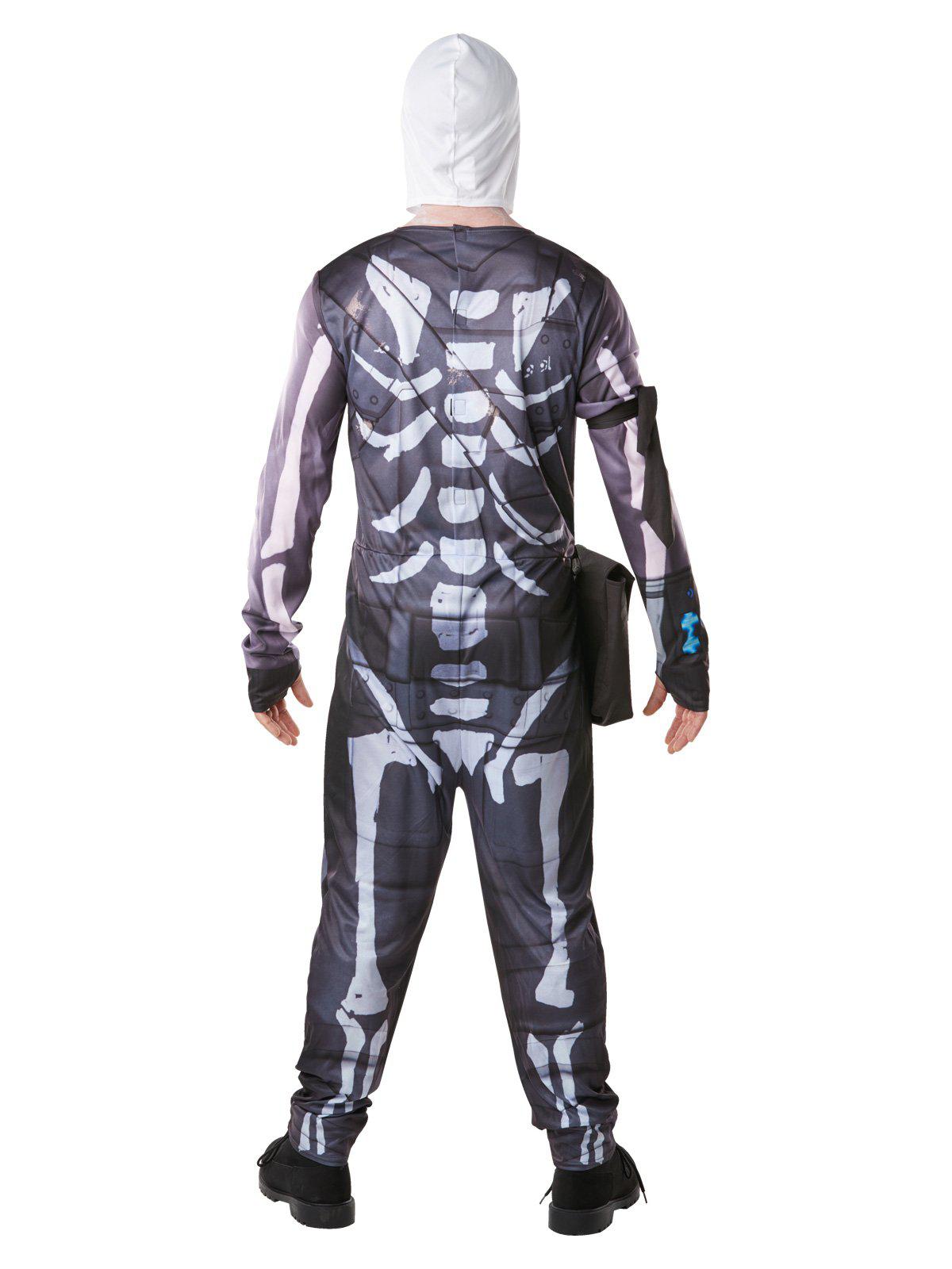 Fortnite Skull Trooper Adult Costume with Accessories for Halloween dress-up, gaming events.