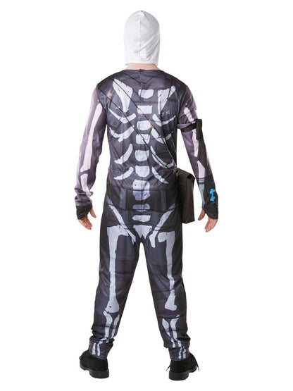 Fortnite Skull Trooper Adult Costume with Accessories for Halloween dress-up, gaming events.