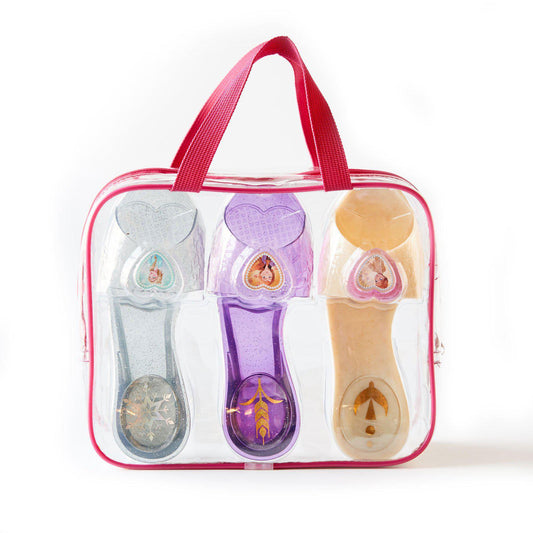 Frozen 2 glittery jelly shoes set for kids featuring Disney license, perfect for dress-up fun.