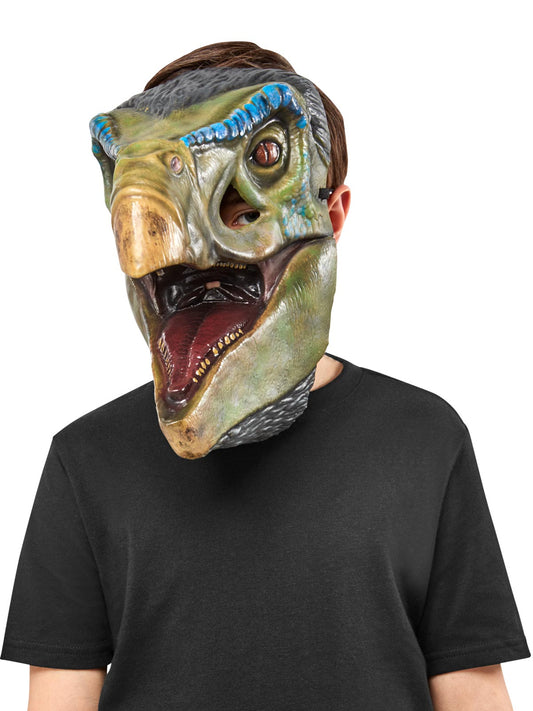 Jurassic World Therizinosaurus Kids Half Mask, perfect for imaginative play at home.