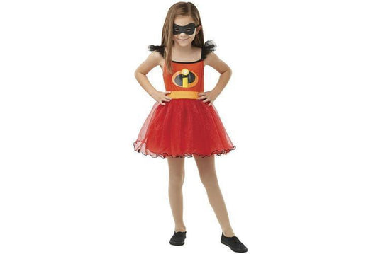 Incredibles 2 girls tutu costume with eyemask for fun dress-up play at home.