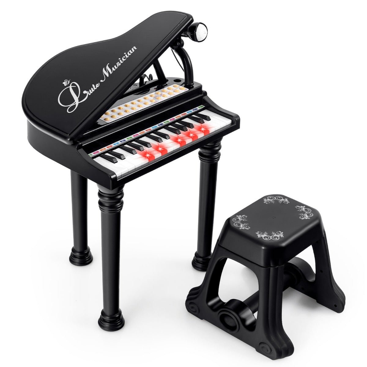 Shop the Black 31-Key Kids Piano Keyboard with Stool and Microphone