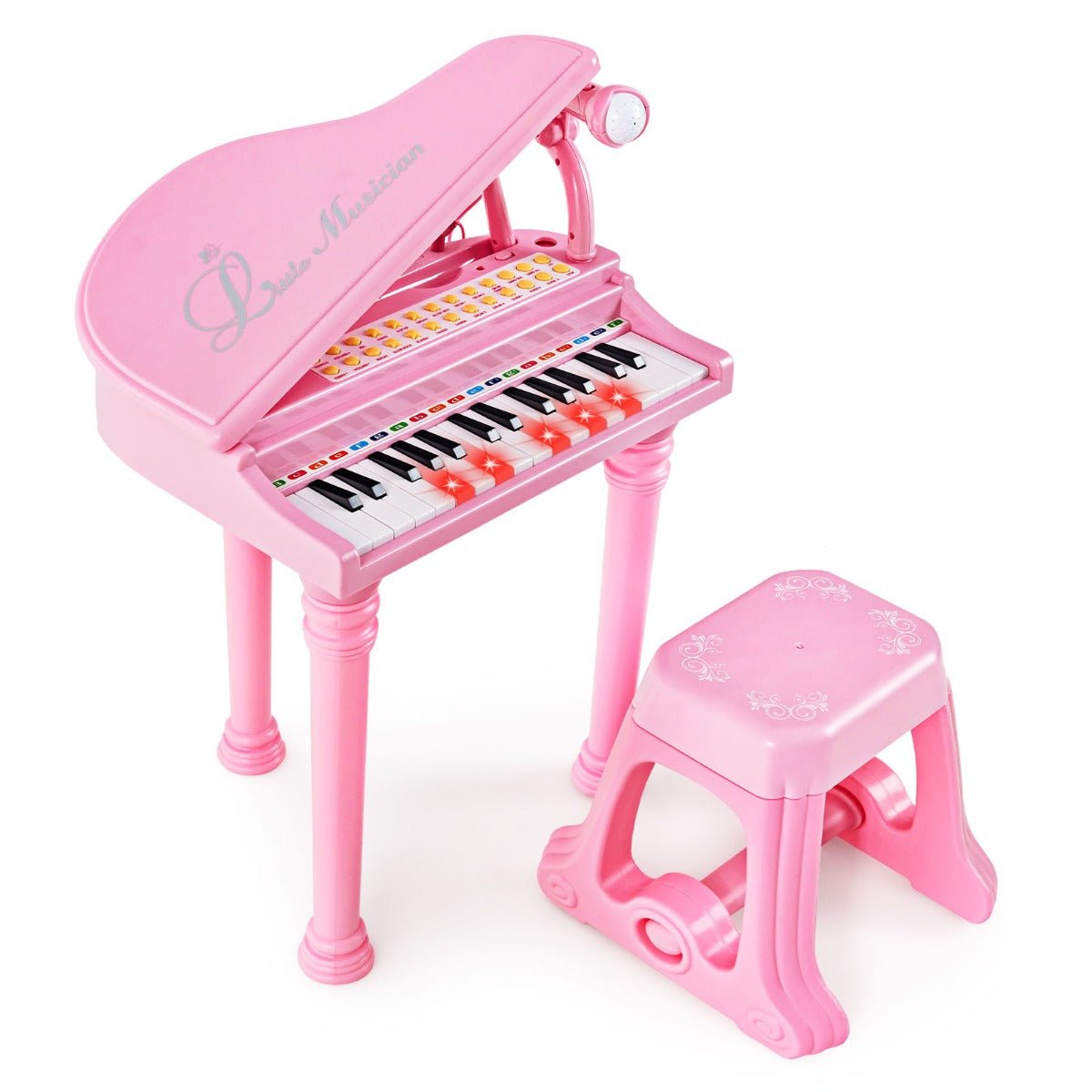 Shop the Pink 31-Key Kids Piano Keyboard with Stool and Microphone