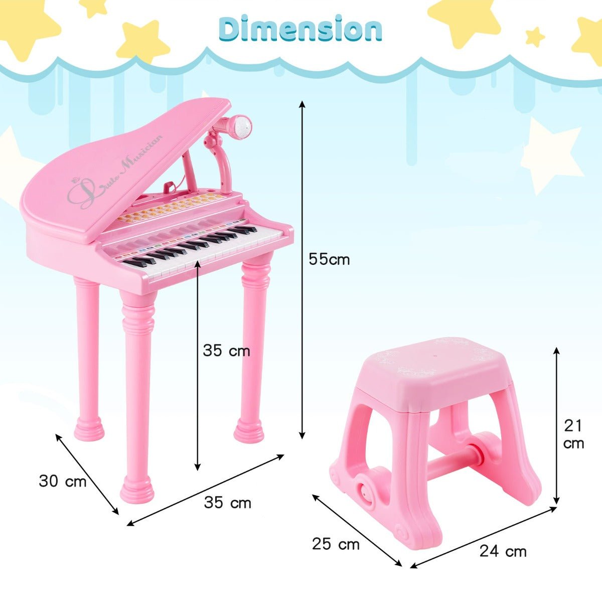 Get the Kids Pink Piano Keyboard with Microphone for Budding Musicians