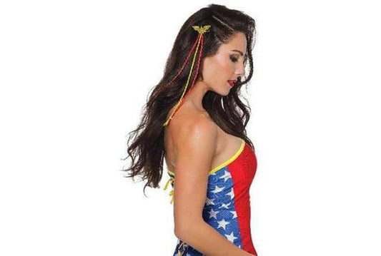 Wonder Woman Glitter Hair Extension Clip, officially licensed by DC Comics, perfect for kids.