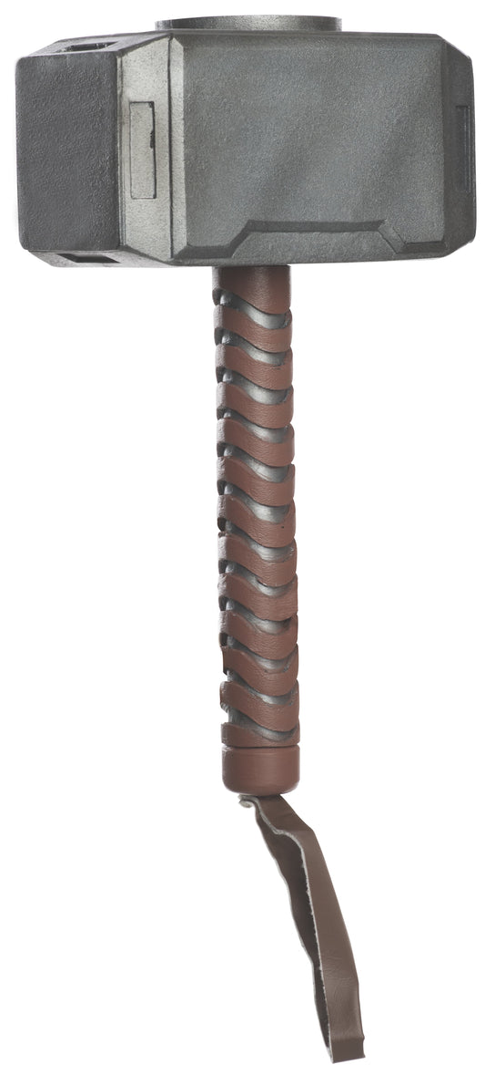 Marvel Thor hammer toy for kids costume play at home, with adjustable wrist strap.