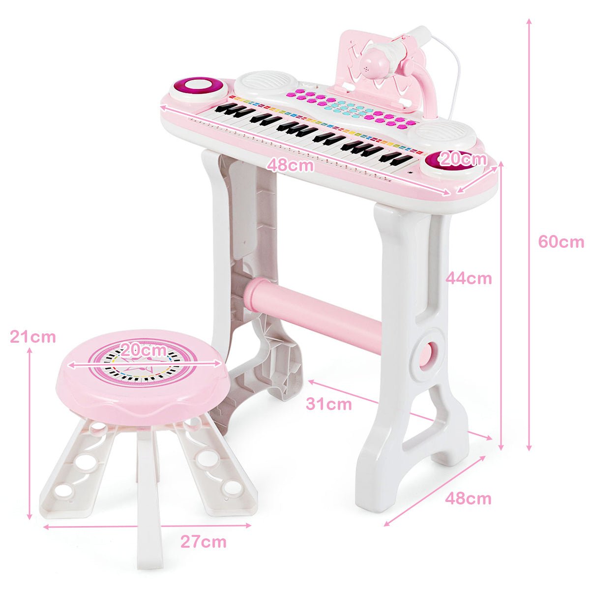 Creative Keyboards: 37-Key Electronic Kids Piano with Stool & Microphone