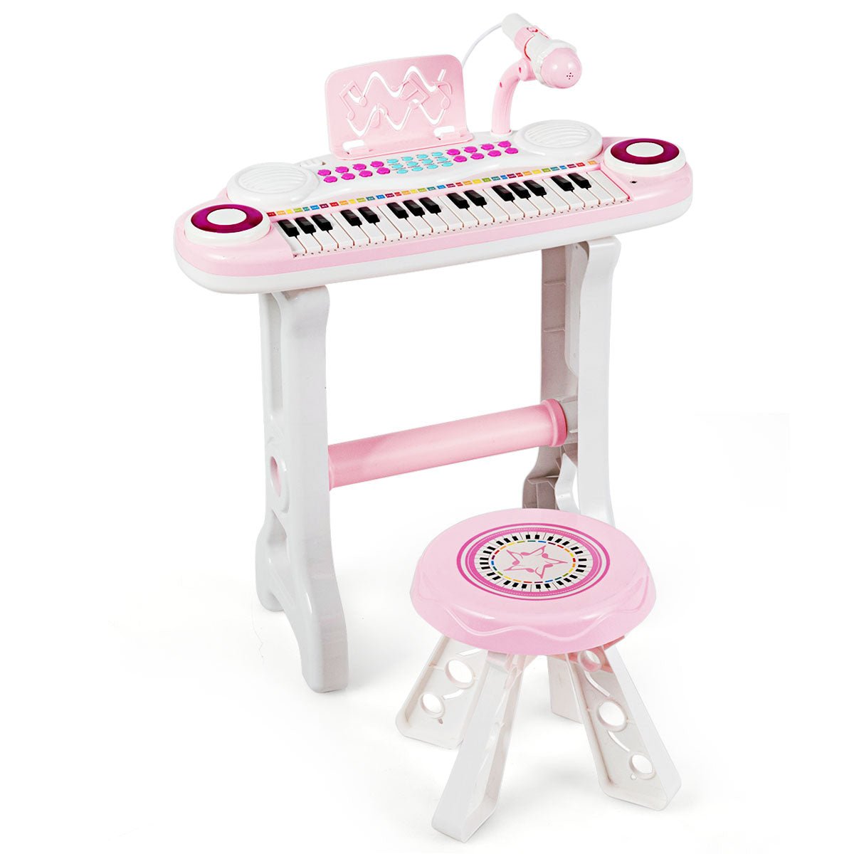 Musical Playtime: 37-Key Electronic Kids Piano with Stool & Microphone