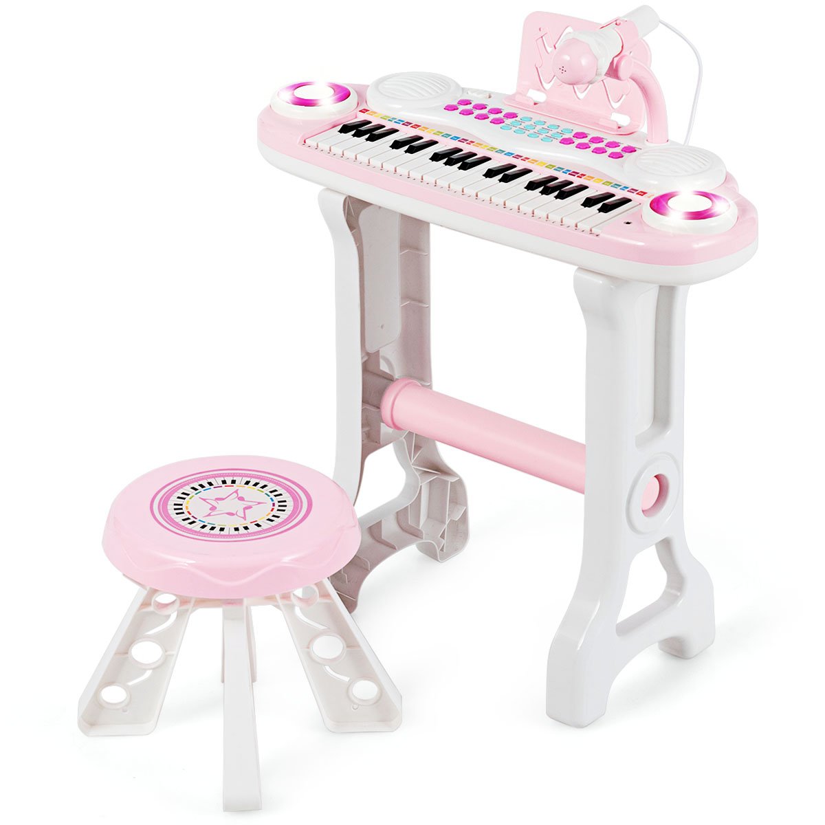 Sparkling Sounds: 37-Key Electronic Kids Piano with Stool & Microphone