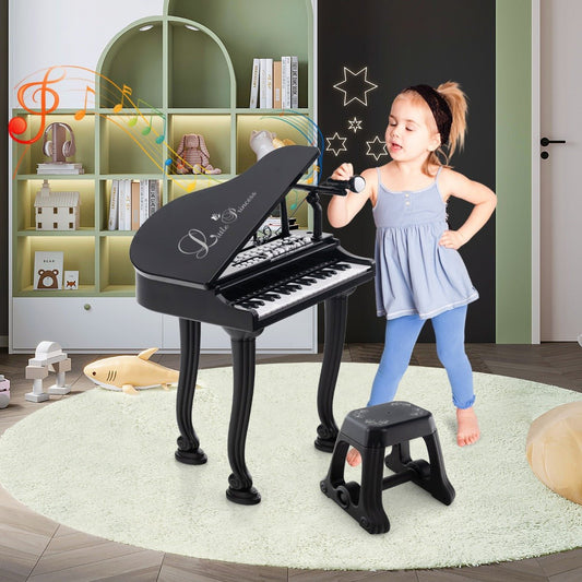 Sleek Black Portable Piano