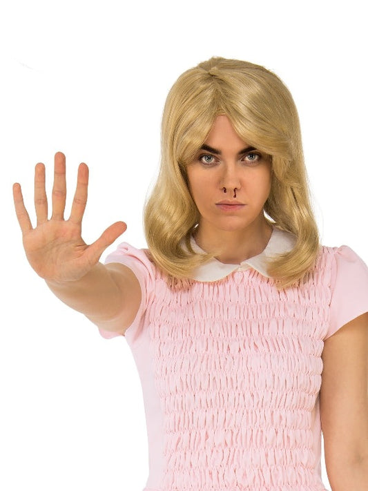 Blonde Eleven wig replica from Stranger Things for adults, ideal for costumes and cosplay.