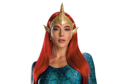 Mera gold tiara adult costume accessory for DC Comics fans, ideal for costume parties.