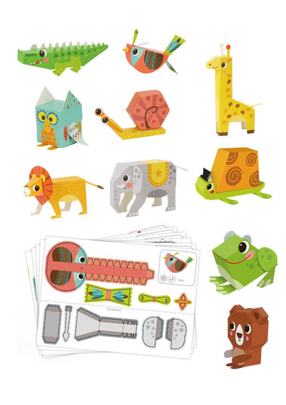 Colorful 3D paper origami animals for creative play and home decoration, perfect for kids.