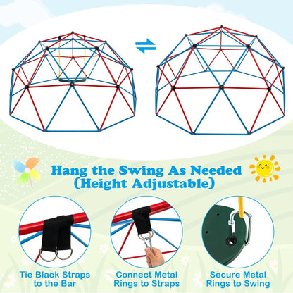 3m Geometric Dome Climber and Swing for Kids - Outdoor Play