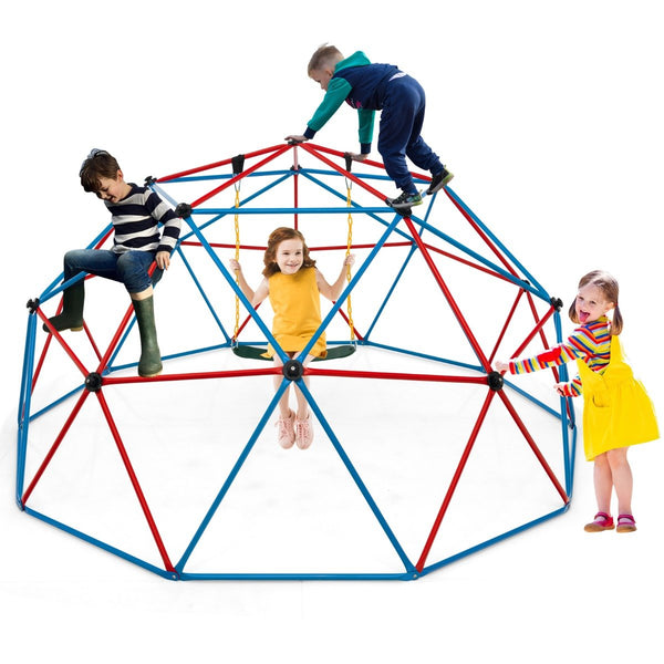 Kids Geometric Dome Climber with Swing - 3m Outdoor Adventure