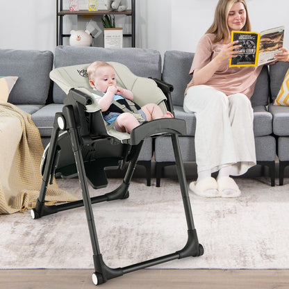 Baby High Chair with Detachable Tray in Grey