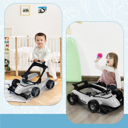 Get Rolling: Grey 4-in-1 Foldable Activity Car Walker