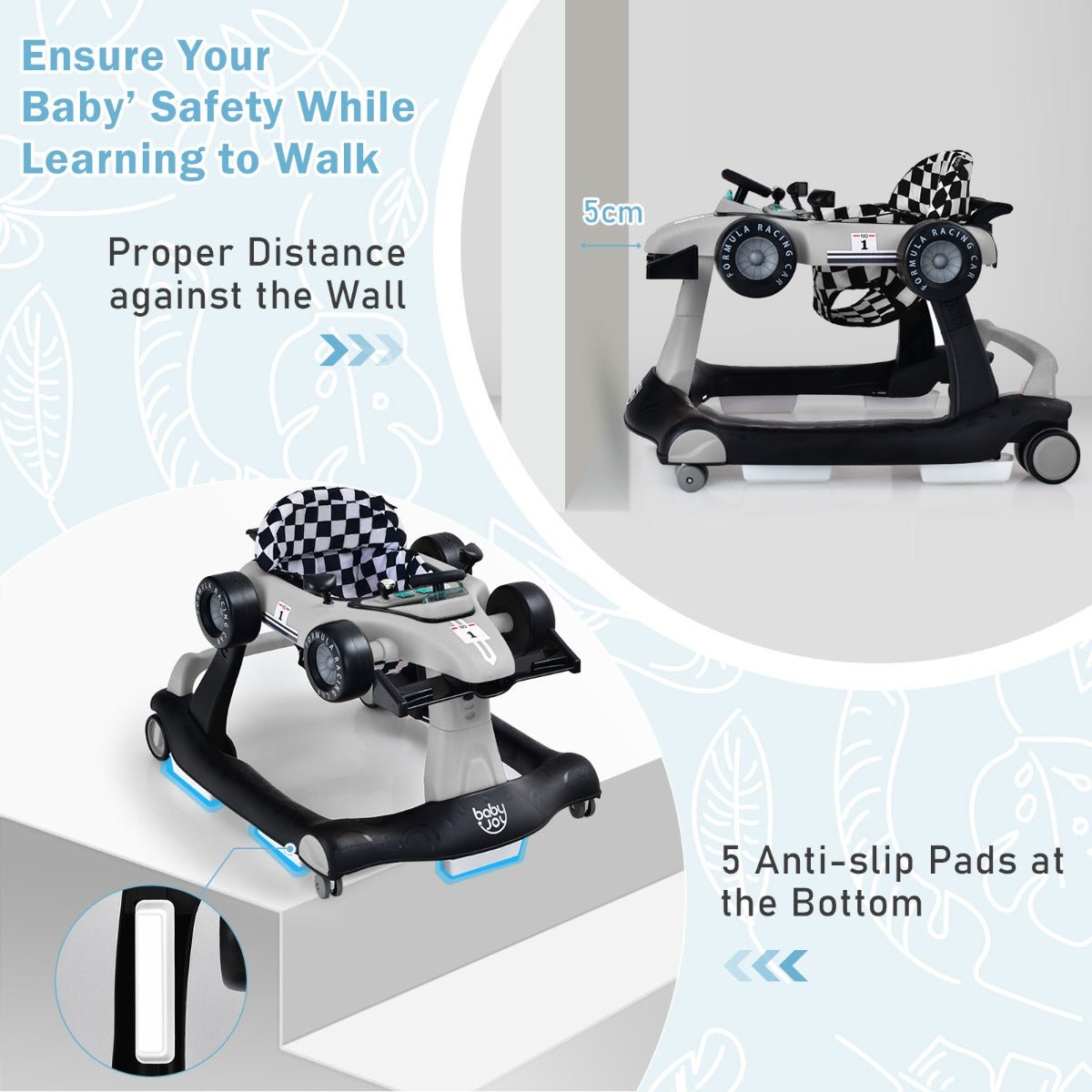 Enhance Playtime with the Grey 4-in-1 Activity Car Walker - Buy Now!