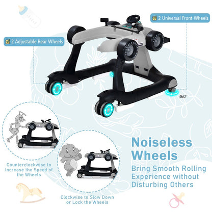 Grey 4-in-1 Foldable Walker: A World of Fun at Kids Mega Mart