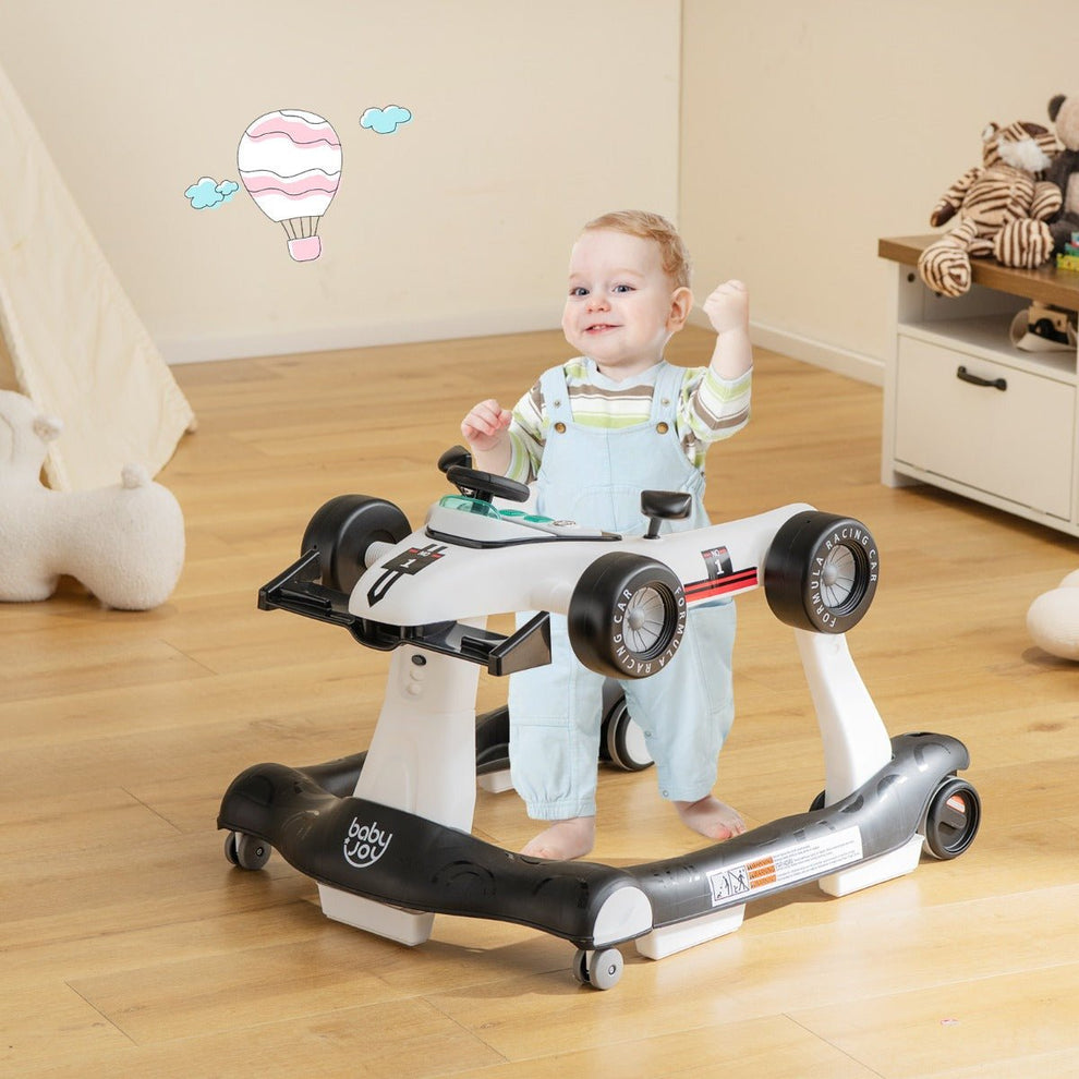 4-in-1 Foldable Car Walker | Adjustable Height, White – Kids Mega Mart
