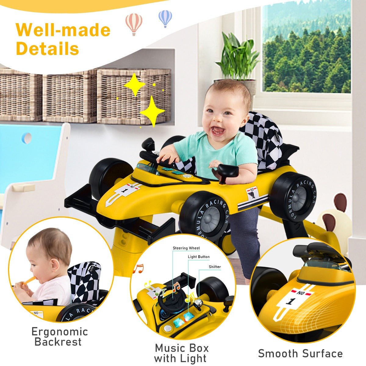 Sturdy and Secure Car Walker for Little Explorers