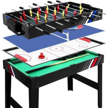 Versatile 4-in-1 game table for kids - Table tennis, pool, soccer - exciting home entertainment.