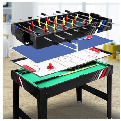 Versatile 4-in-1 game table for kids - perfect for table tennis, pool, and soccer.