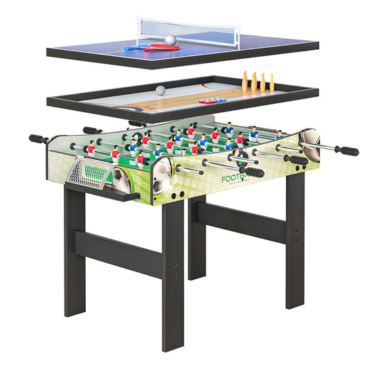 Multifunctional 4-In-1 Kids Game Table for Soccer, Table Tennis, Bowling and Shuffleboard Fun