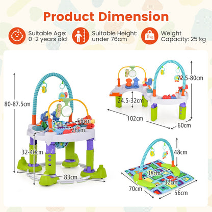 Versatile 4-in-1 Baby Activity Center | Bouncer, Walker, Play Mat and Table for home play.