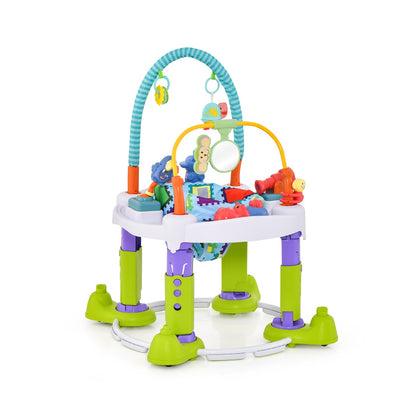 Versatile 4-in-1 Baby Activity Center for bouncing, walking, playing, and table activities.