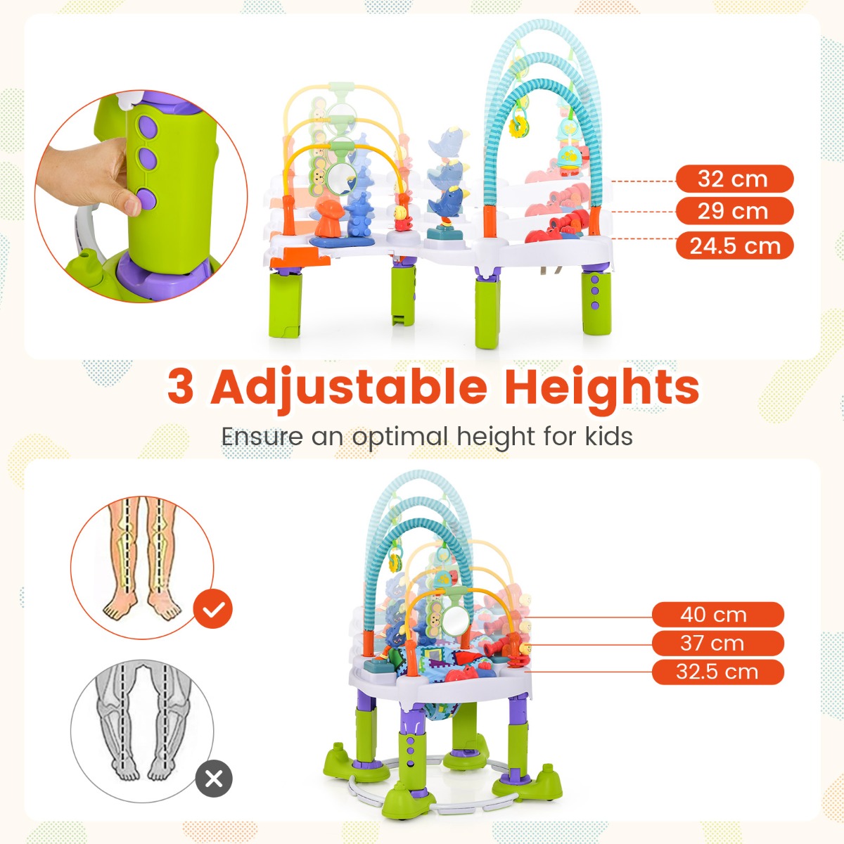 Versatile 4-in-1 Baby Activity Center | Bouncer, Walker, Play Mat and Table for home play.