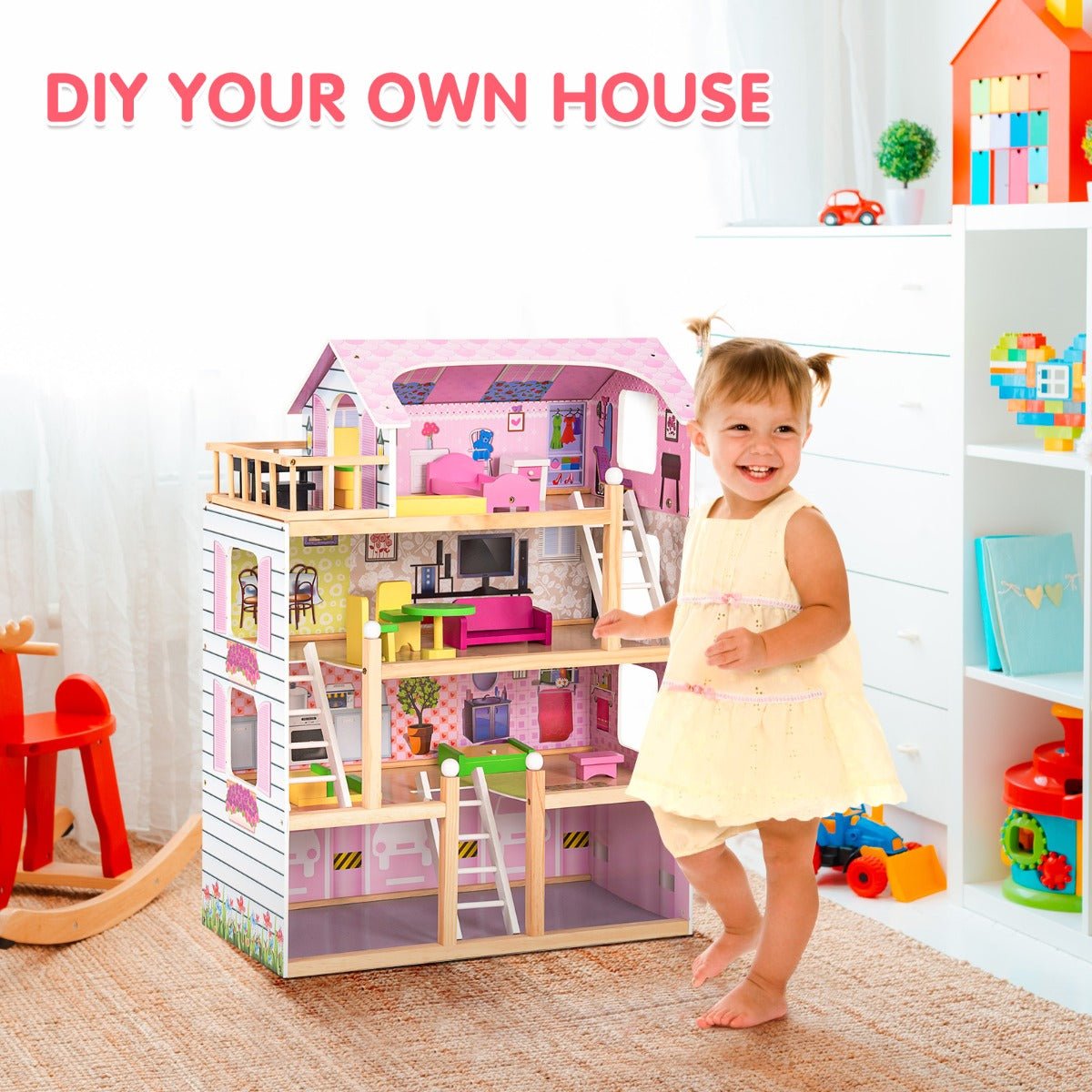 4-Storey Doll House with 13 Furniture Sets: Igniting Childhood Imagination