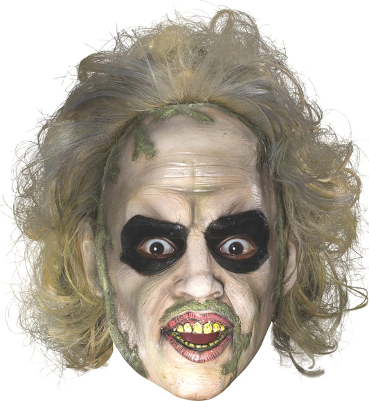 Beetlejuice 3/4 Vinyl Mask w/ Hair - Official Licensed Costume for kids Halloween fun.