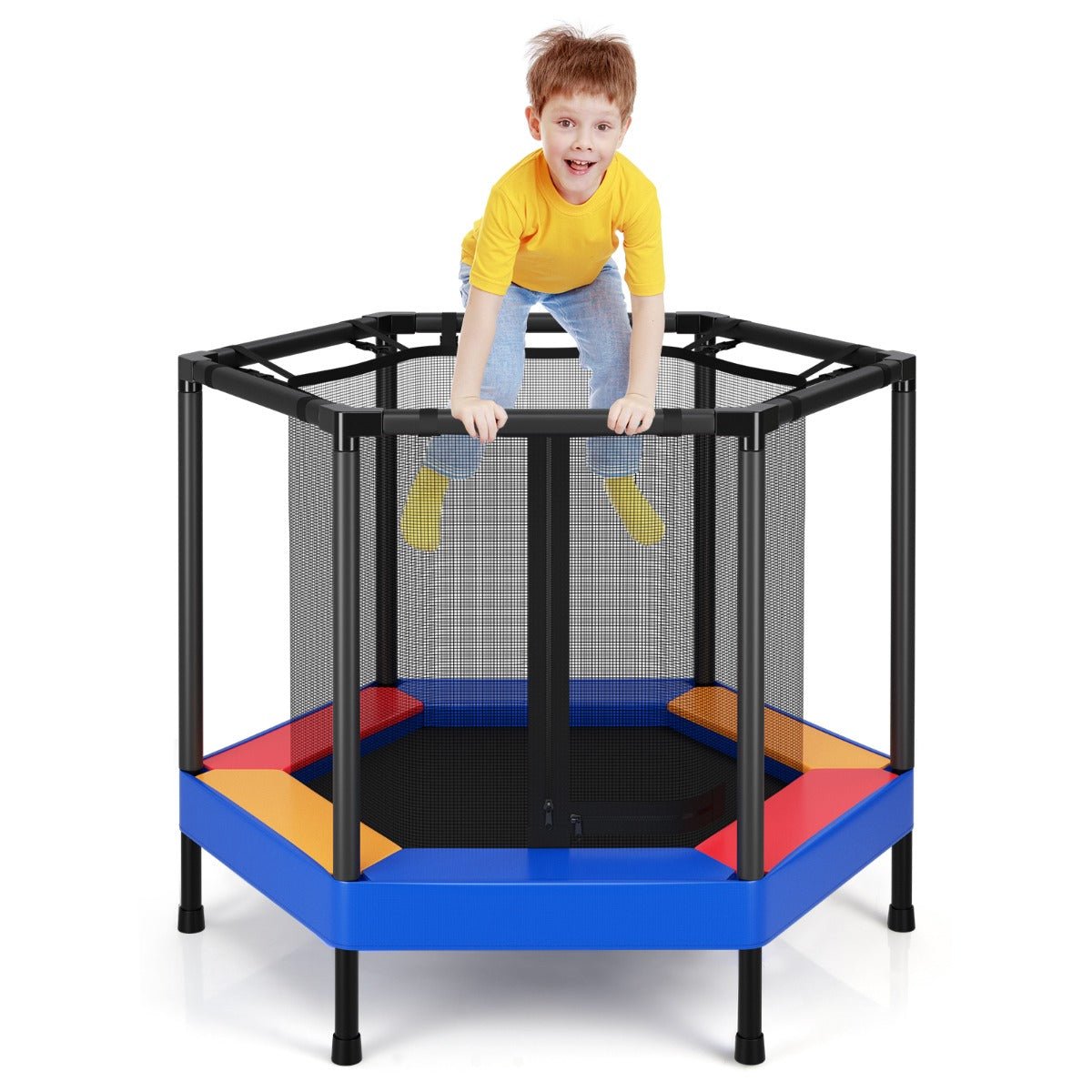 Adventure Awaits: 48 Inches Kids Trampoline with Safety Enclosure Net