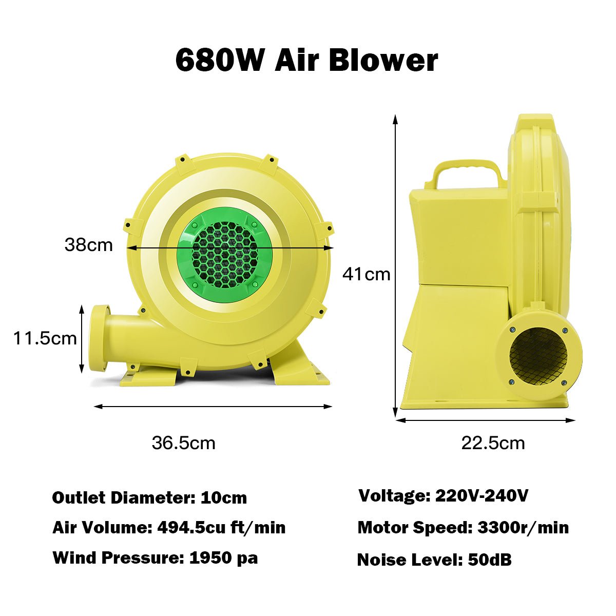 Quick Setup with 480W Electric Air Fan Blower for Inflatable Fun