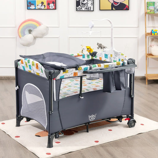 Convertible Baby Crib with Changing Table - Adaptable Comfort for Growing Infants