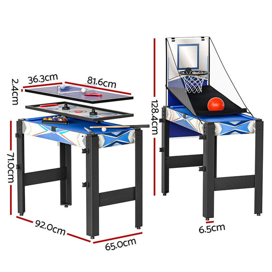 5-in-1 kids games table - air hockey, pool, tennis, basketball, archery. Perfect for home fun.