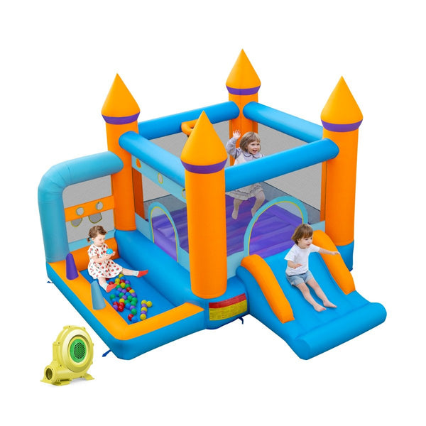 5-in-1 Bounce Castle with Ball Pit, Slide, and Blower - Shop Now!