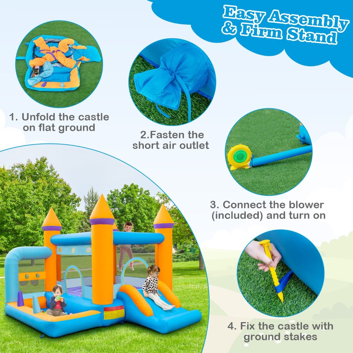 Bounce, Slide, and Play with the 5-in-1 Inflatable Castle