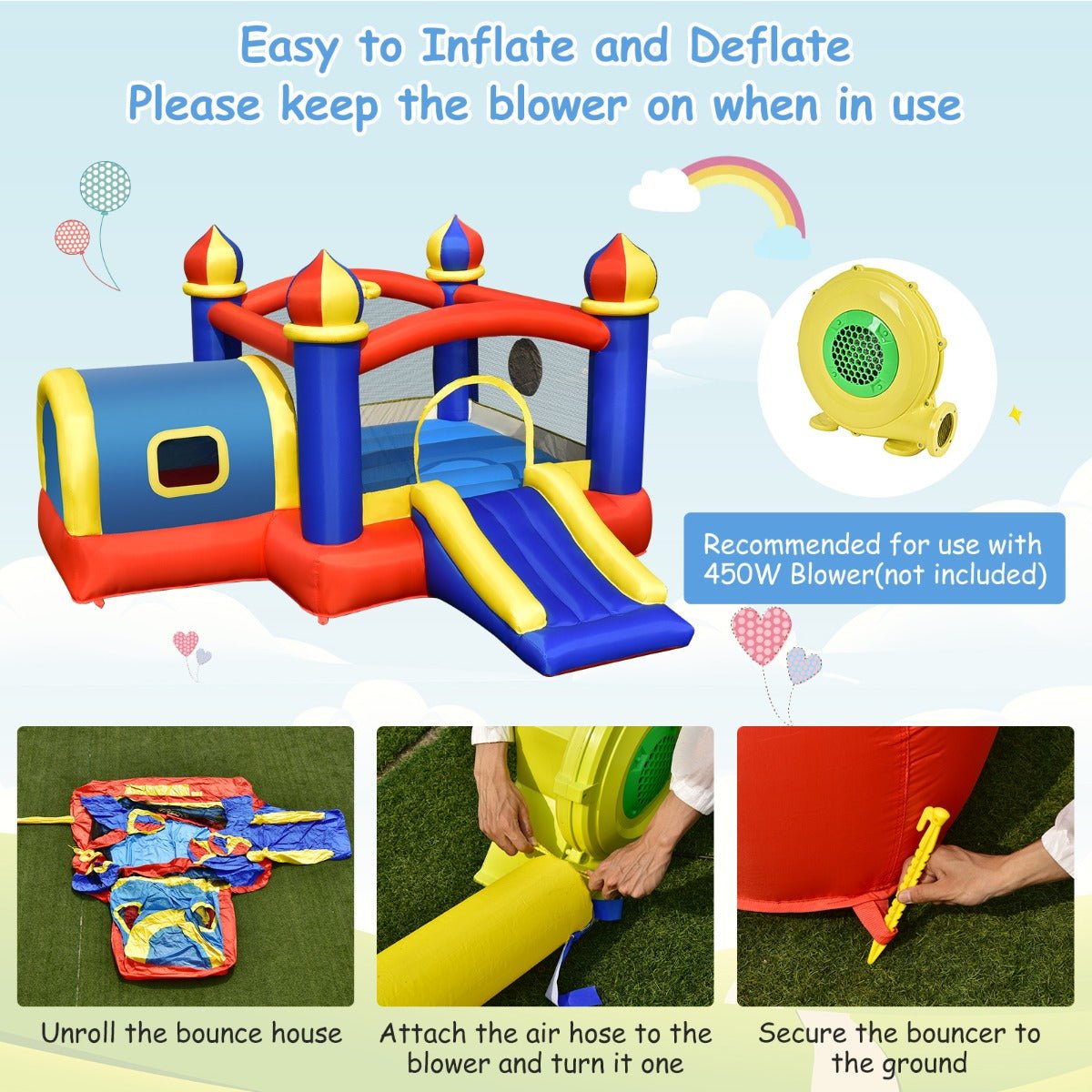 Kids Outdoor Inflatable Play Structure - Bounce, Slide, and More!