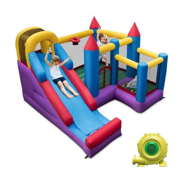 All-in-One Inflatable Bounce House - Slide, Trampoline & More (With Blower)