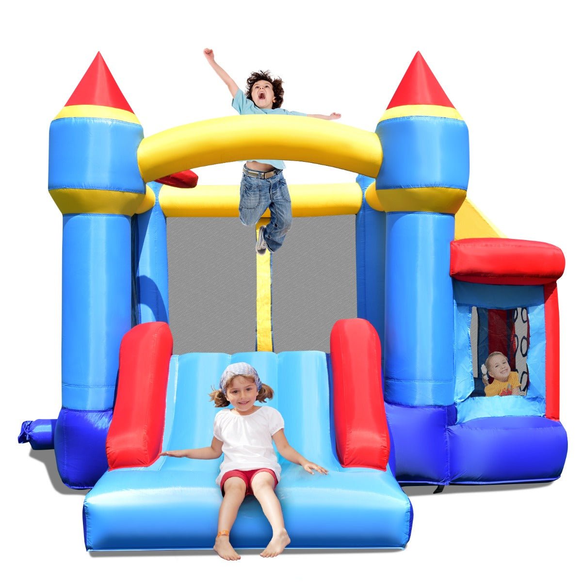Wholesome Play: Inflatable Bouncer Castle with Slide for Active Kids