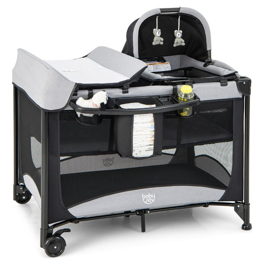 Buy 5 in 1 Portable Nursery Center with Bassinet & Changing Table Black