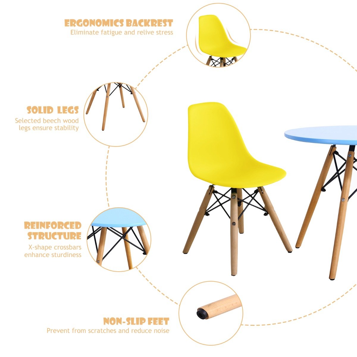 Interactive 5-Piece Kids Table Set - Create a Joyful Space for Activities