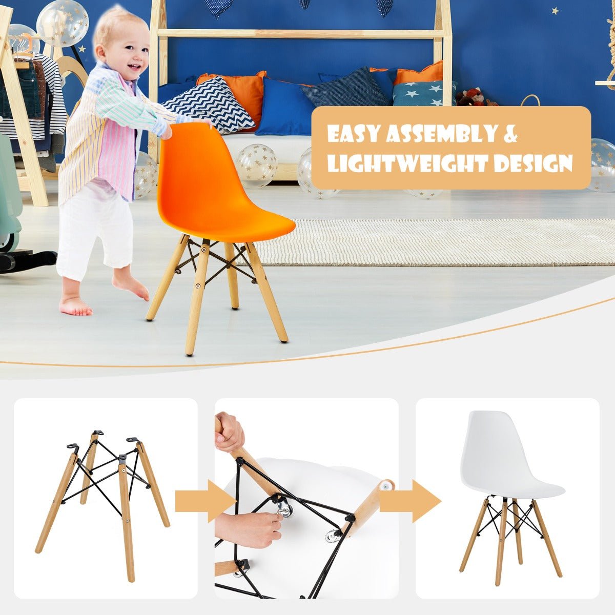 Lively 5-Piece Kids Table Set with 4 Chairs - Nurturing Exploration