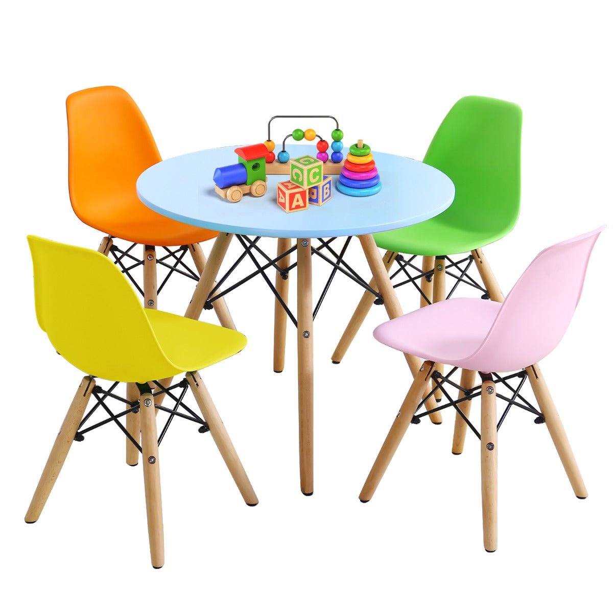 colourful 5-Piece Kids Table and Chairs Set - Learn, Play, and Explore!
