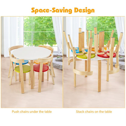 Multi-Color Wooden Kids Table and Chairs Set: Your Child's Perfect Playroom Companion at Kids Mega Mart