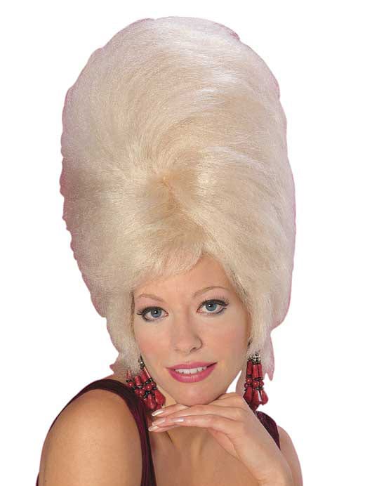 Blonde beehive wig for adults, perfect for 60s retro costumes - kids dress-up essential.
