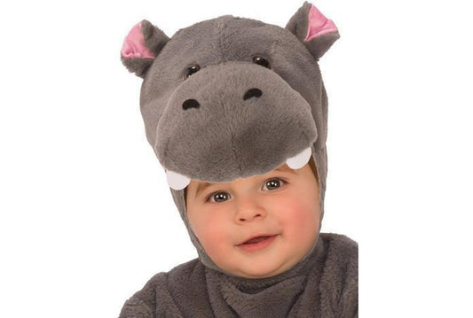 Baby hippo costume for toddlers with non-slip feet, perfect for playful home dress-up.
