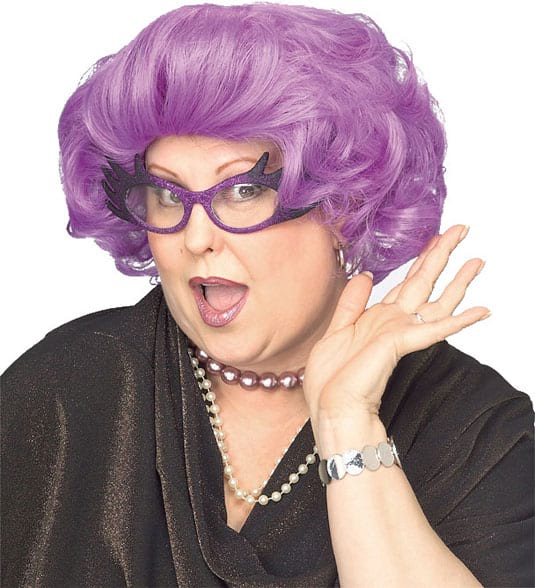 Bold purple short wavy wig for adults, ideal for costumes. Vibrant, playful accessory for kids.